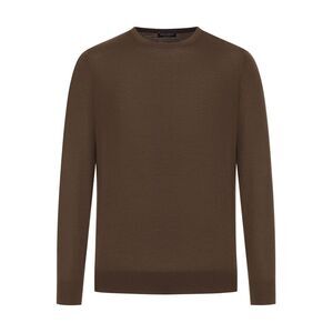 Zegna Men Crew Neck Sweater In Cashseta Mélange